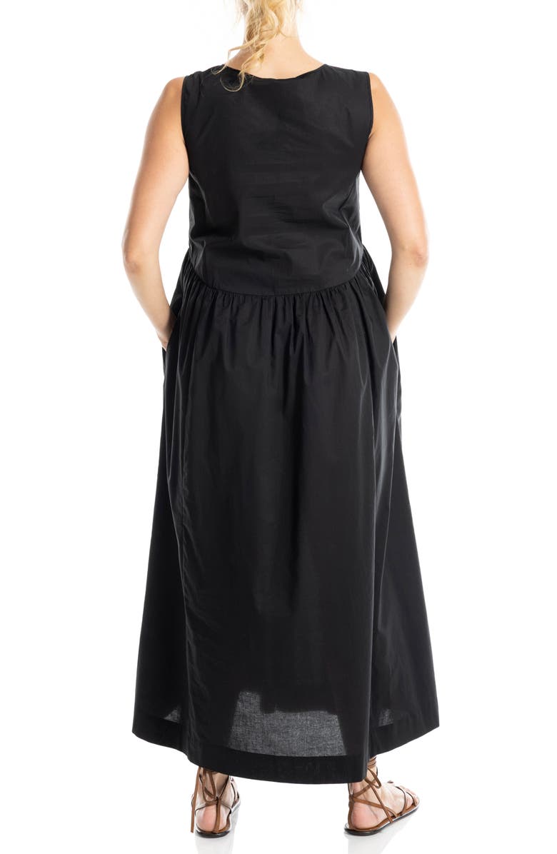 MAX STUDIO Sleeveless Button Front Maxi Dress, Alternate, color, Black