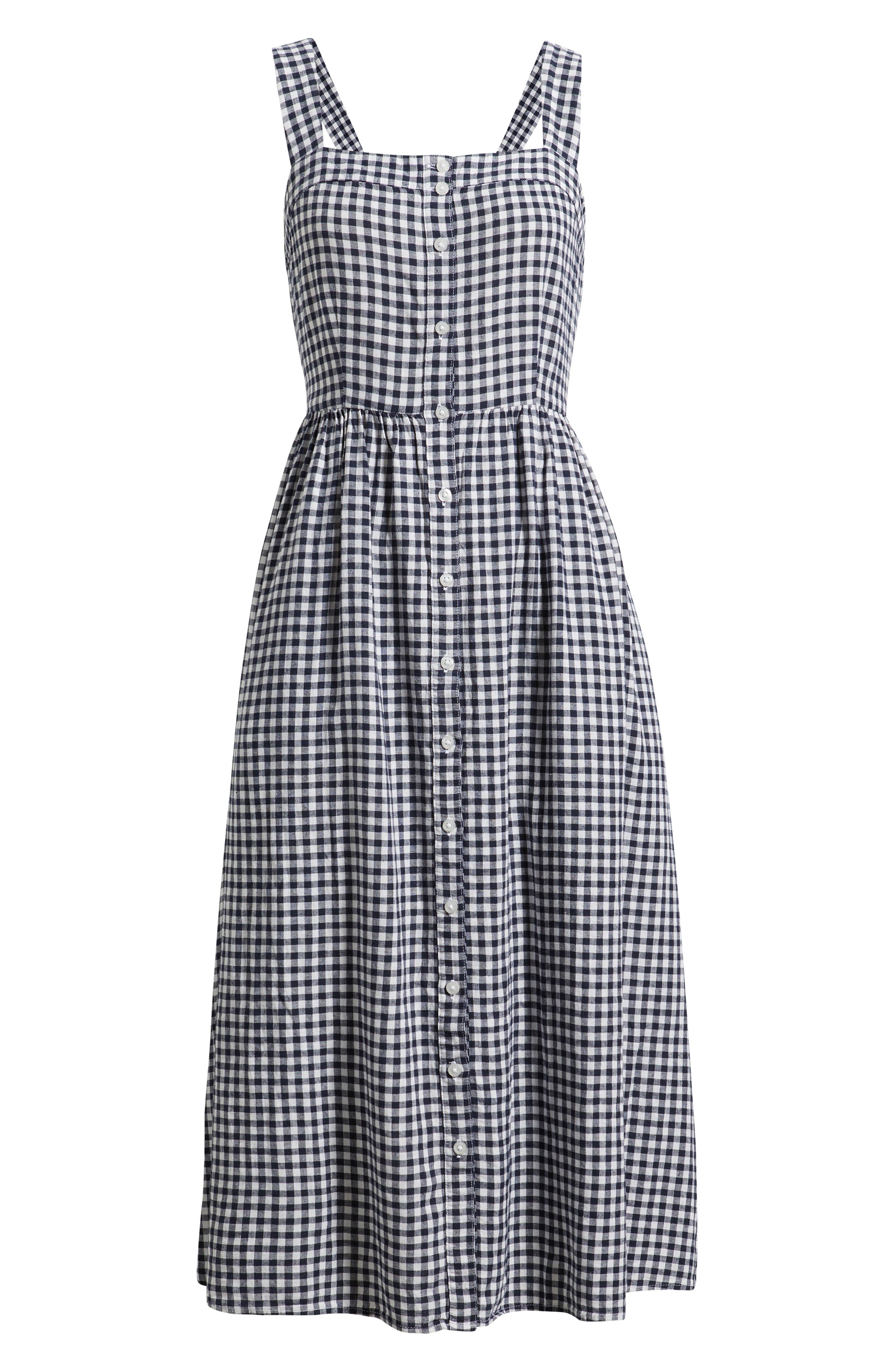 Checkered Button Front Midi Dress - image 2