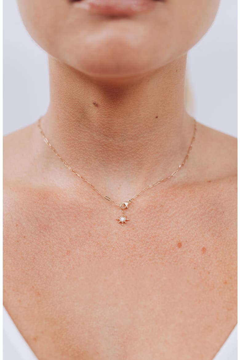 Mini Paper Clip Link Chain Necklace, Alternate, color, YELLOW GOLD