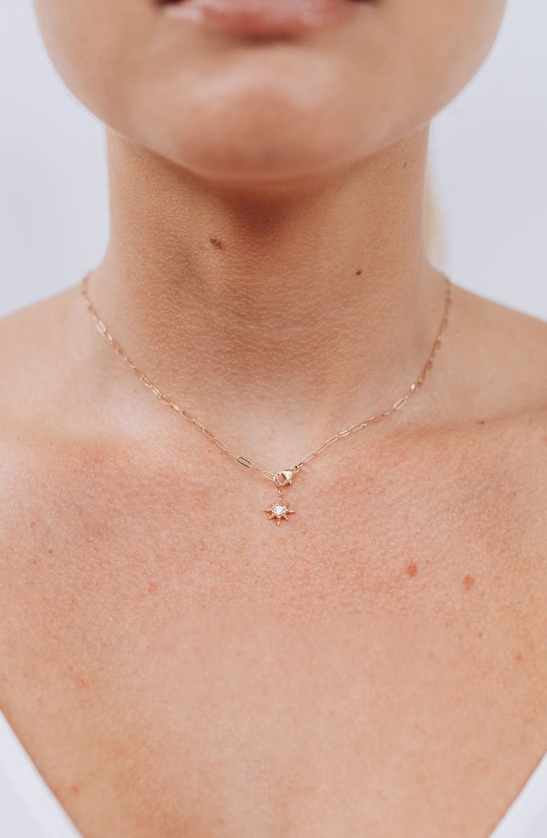 Anzie Mini Paper Clip Link Chain Necklace, Alternate, color, Yellow Gold