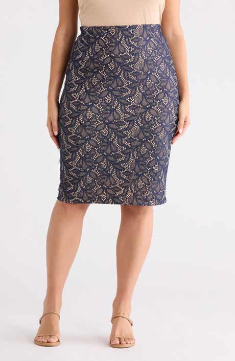 Renee C Jacquard Pencil Skirt