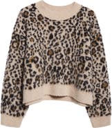 Nili Lotan Zamira Leopard Print Cashmere & Silk Sweater