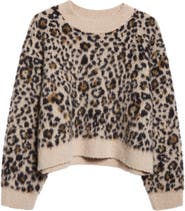 Nili Lotan Zamira Leopard Print Cashmere & Silk Sweater