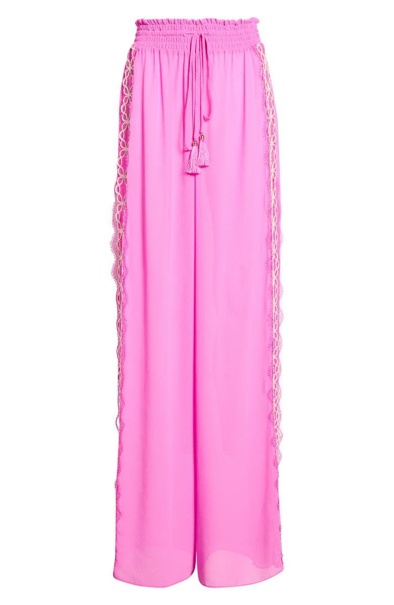 Ramy Brook Athena Embellished Wide Leg Pants, Alternate, color, Radiant Pink
