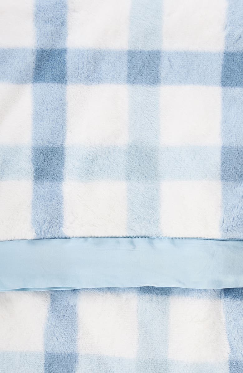 Little Giraffe Luxe Plaid Faux Fur Baby Blanket, Alternate, color, Blue