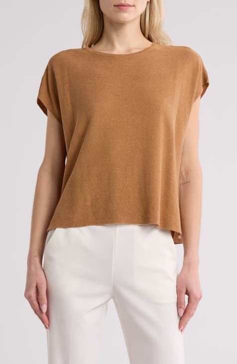 Organic Linen & Organic Cotton Cap Sleeve T-Shirt