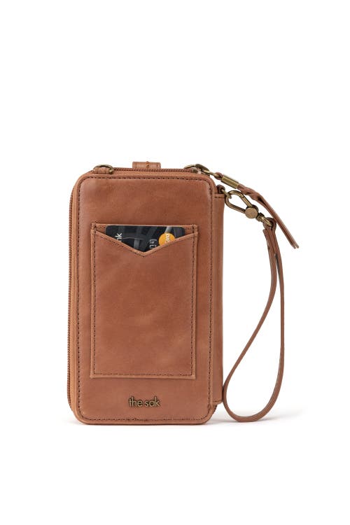 The Sak Silverlake N/s Smartphone Crossbody In Tobacco Floral Emboss