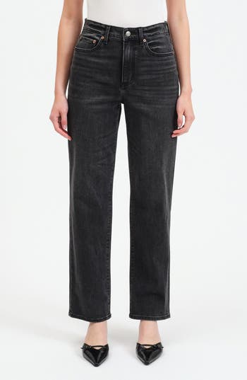 Daze Smarty Pants High Waist Ankle Slim Straight Leg Jeans In Last Night In Last Night