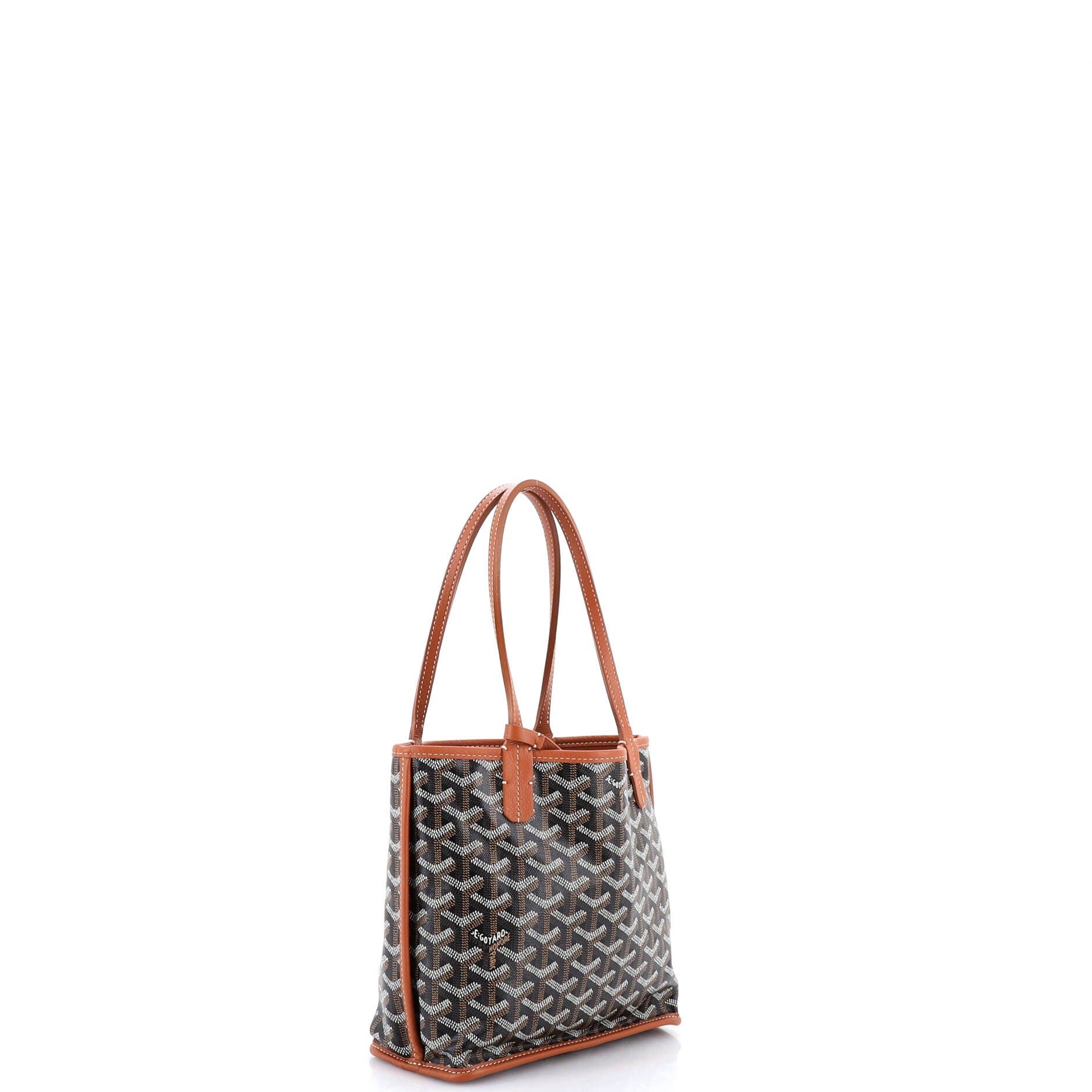 Pre-Owned Goyard Anjou Reversible Tote Coated Canvas Mini, Alternate, color, Brown