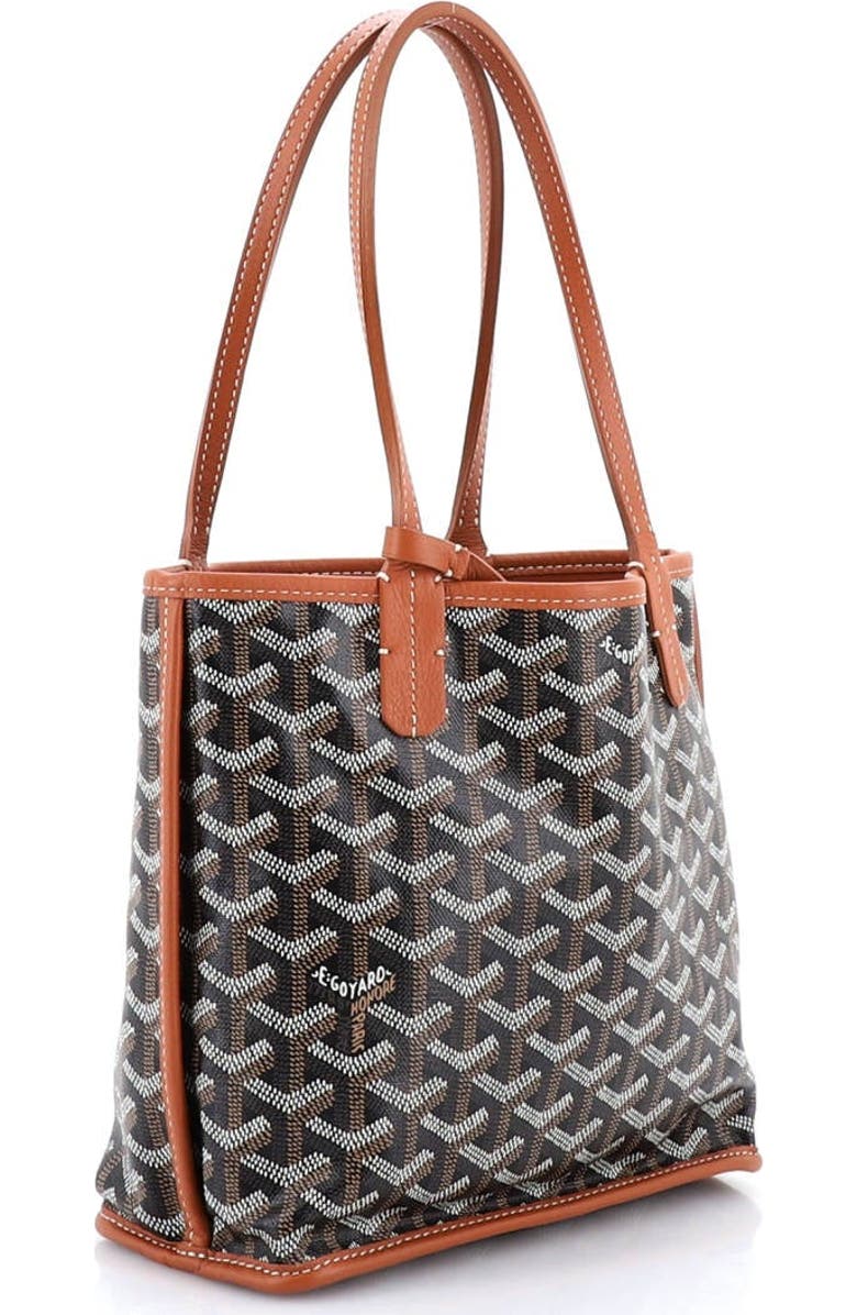 Pre-Owned Goyard Anjou Reversible Tote Coated Canvas Mini, Alternate, color, Brown
