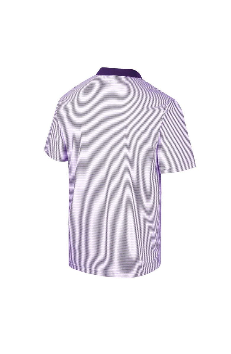 COLOSSEUM Men's Colosseum White/Purple Washington Huskies Print Stripe Polo, Alternate, color, White