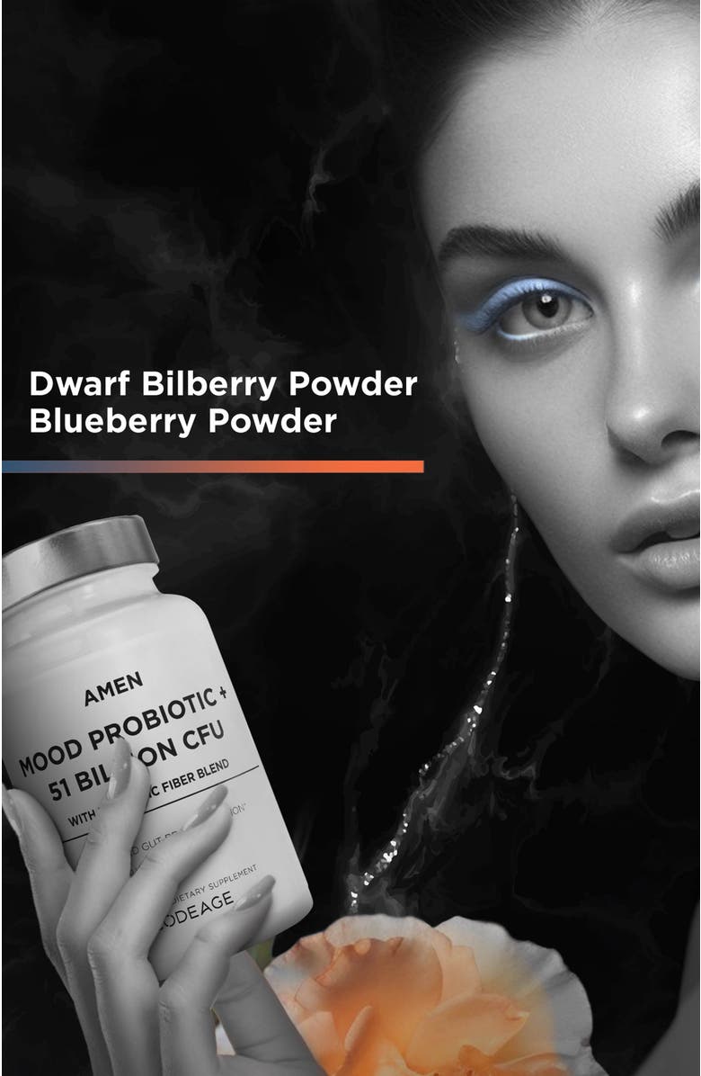 Codeage Amen Mood Probiotic 51 Billion CFUs + Prebiotics Supplement, Alternate, color, White