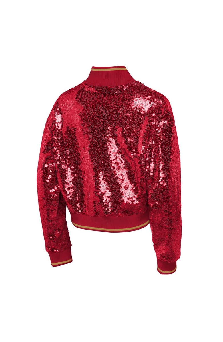 Outerstuff Youth Girl's Outerstuff Scarlet San Francisco 49ers Glam Squad Sequin Jacket, Alternate, color, 