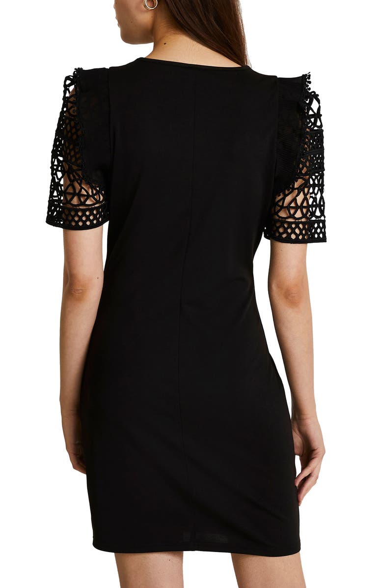 River Island Crochet Sleeve Knit Sheath Dress, Alternate, color,