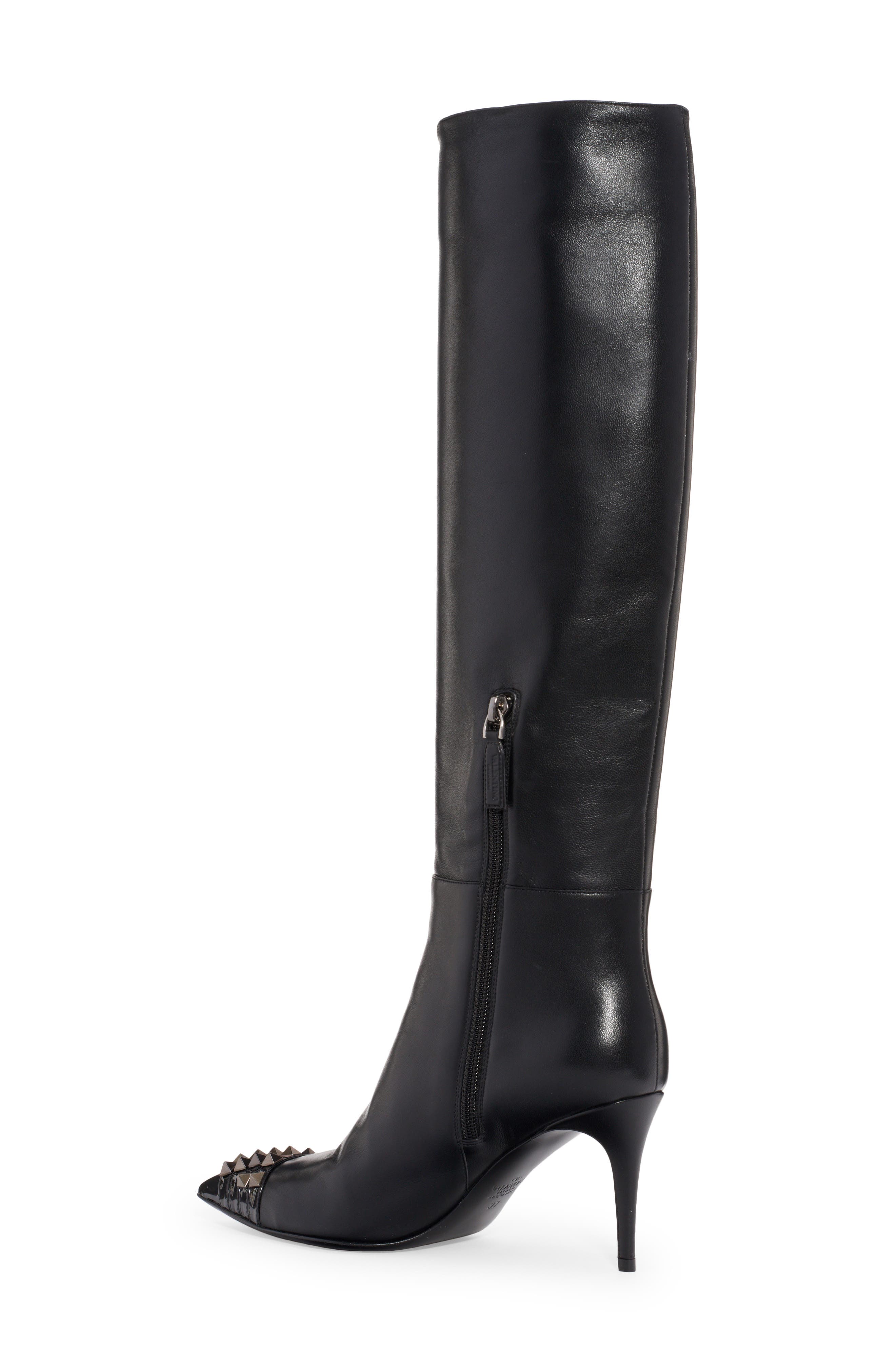 Valentino Garavani Alcove Rockstud Pointed Toe Tall Boot, Alternate, color, 