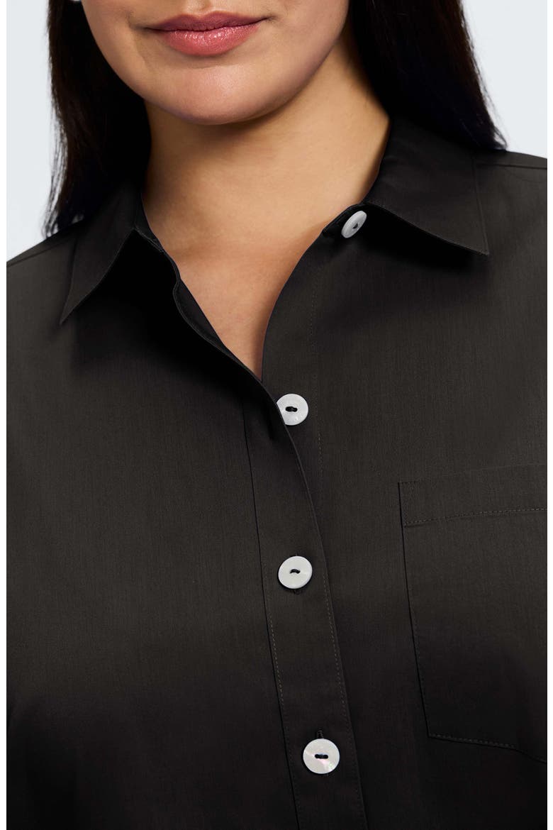 Abigail Short Sleeve Button-Up Shirt, Alternate, color, BLACK