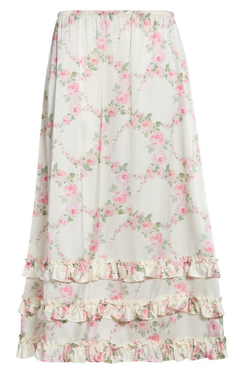 Ruffle Frill Hem Easy Skirt
