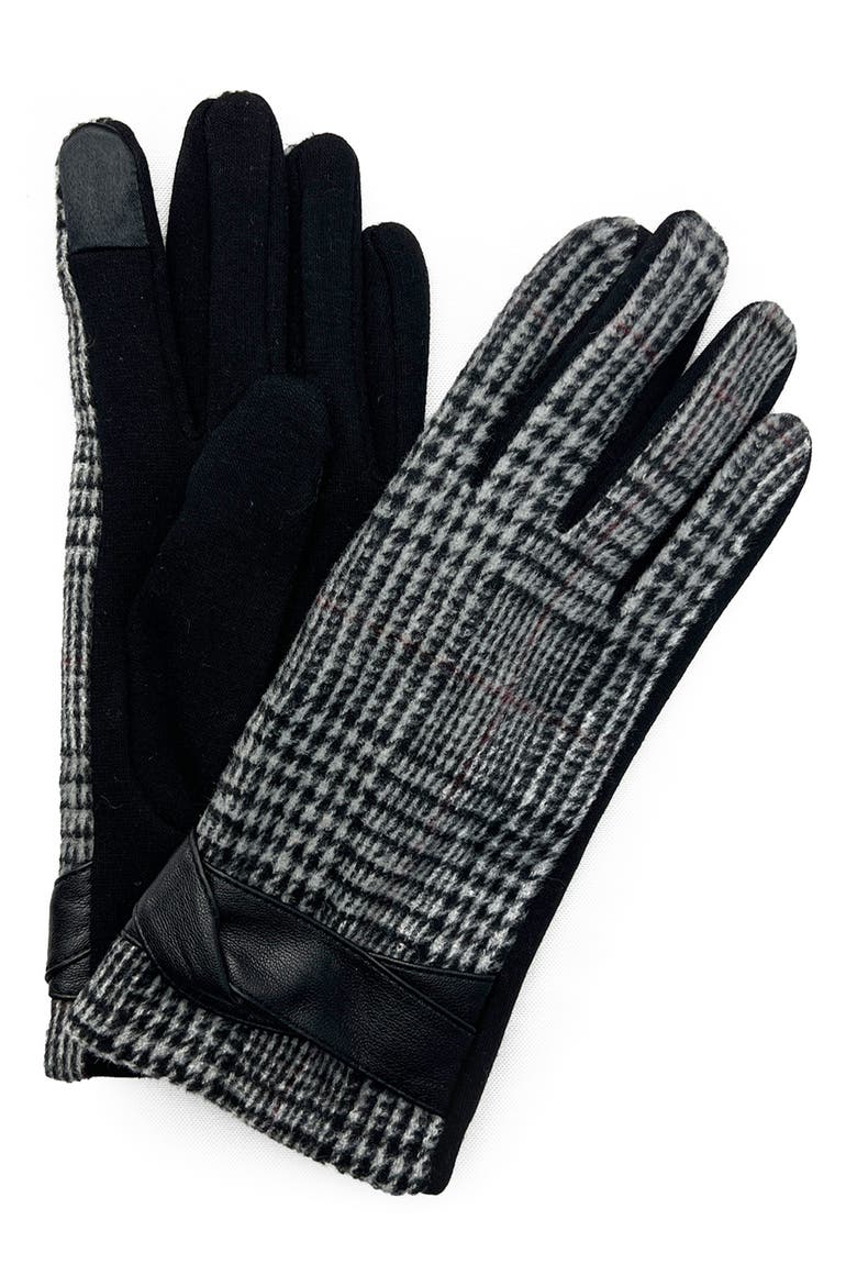Plaid Gloves, Main, color, BLACK