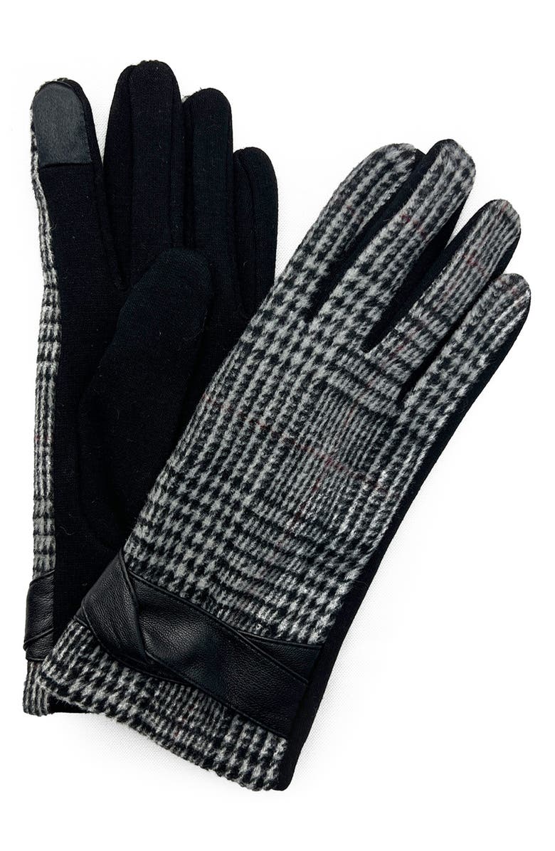 MARCUS ADLER Plaid Gloves, Main, color, Black