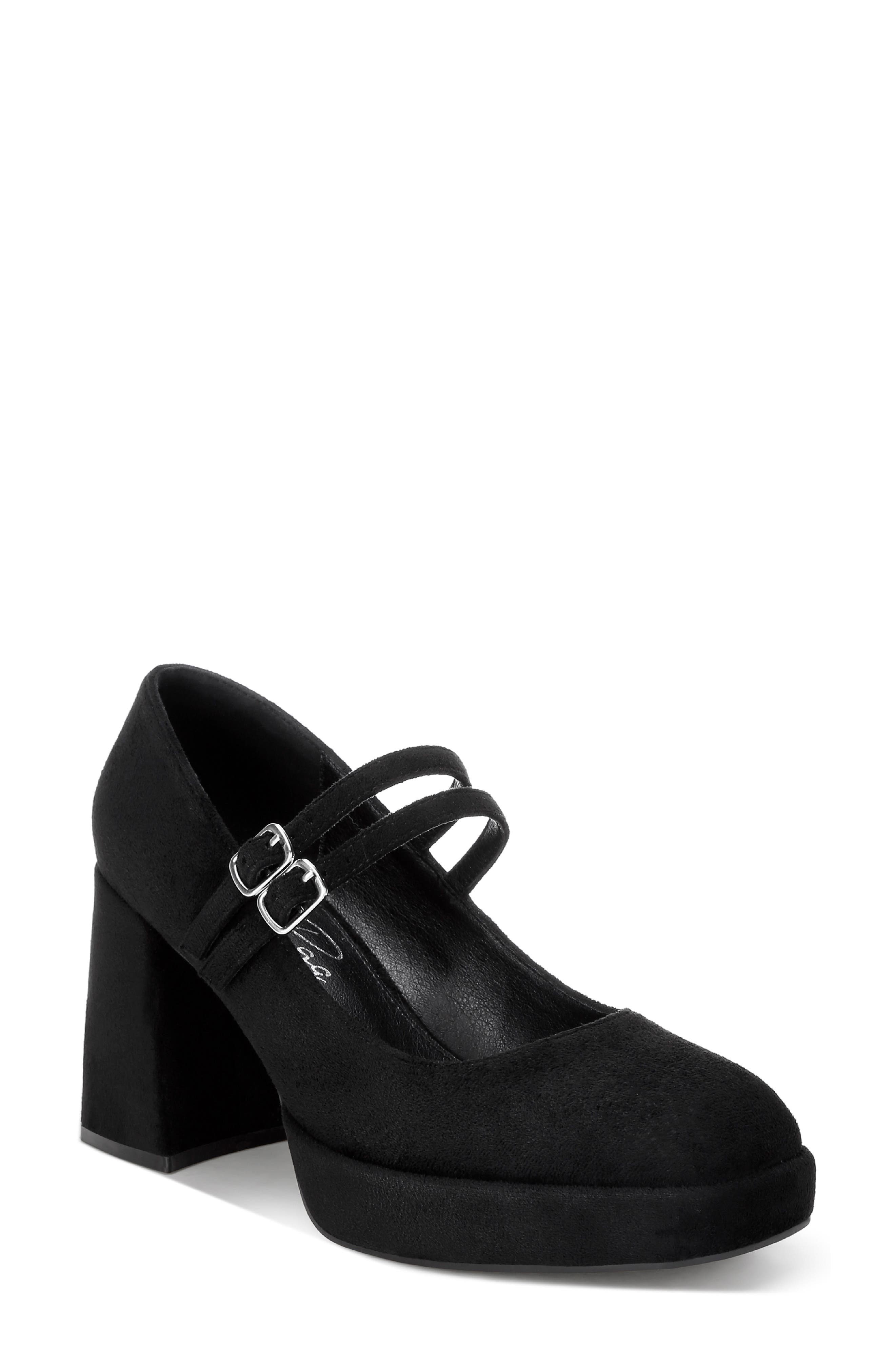 Cabota Leather Mary Jane Sandal, Main, color, BLACK SUEDE