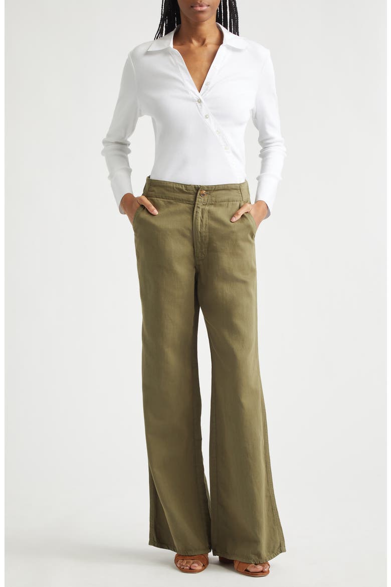 Kasey Wide Leg Pants, Alternate, color, ARMY