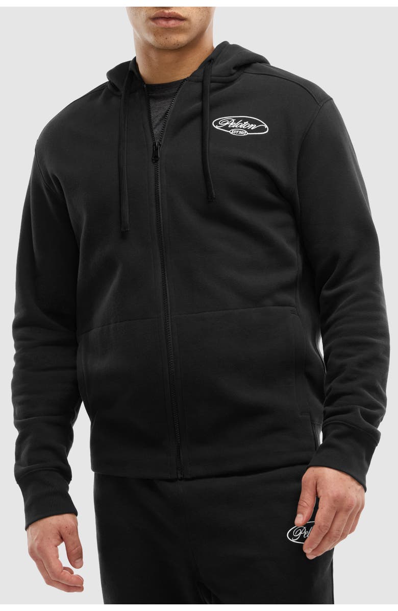 Peloton Soft Fleece Full Zip Hoodie, Main, color, Black