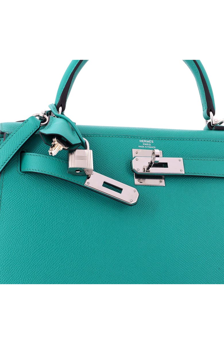 Pre-Owned Hermes Kelly Handbag Blue Epsom with Palladium Hardware 28, Alternate, color, Bleu Paon