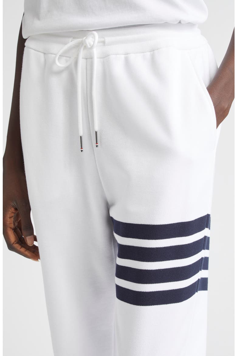 Classic 4-Bar Cotton French Terry Joggers, Alternate, color, WHITE / NAVY