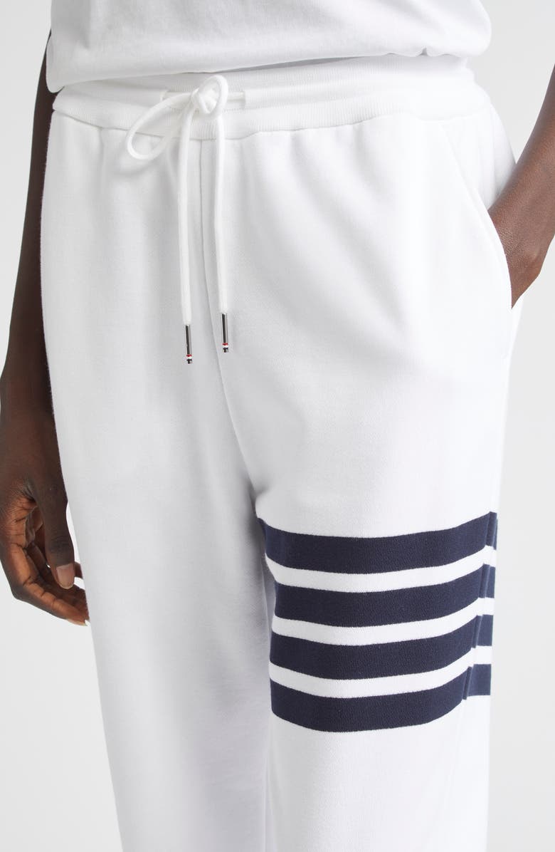 Thom Browne Classic 4-Bar Cotton French Terry Joggers, Alternate, color, White / Navy