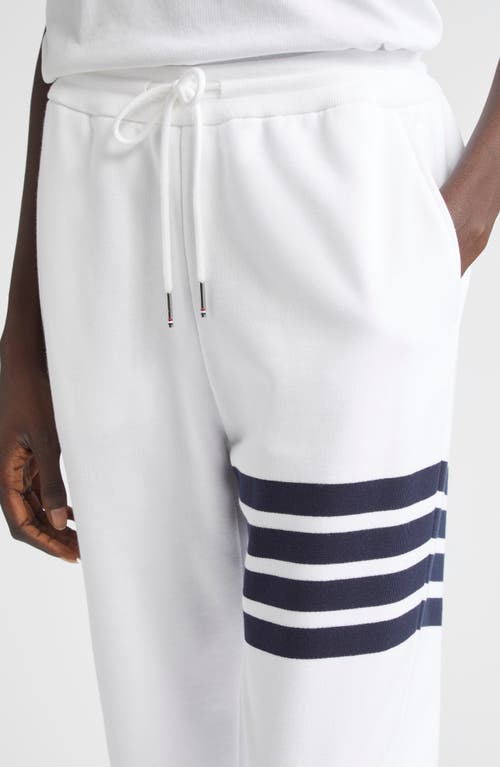 Thom Browne Classic 4-bar Cotton French Terry Joggers In White