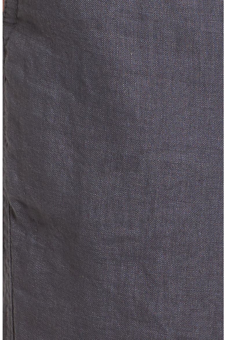 Linen Crop Pants, Alternate, color, GREY EBONY