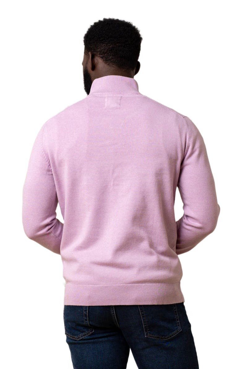 Hope & Henry Men's Organic Fine Gauge Half Zip Sweater, Alternate, color, Lavender Marl