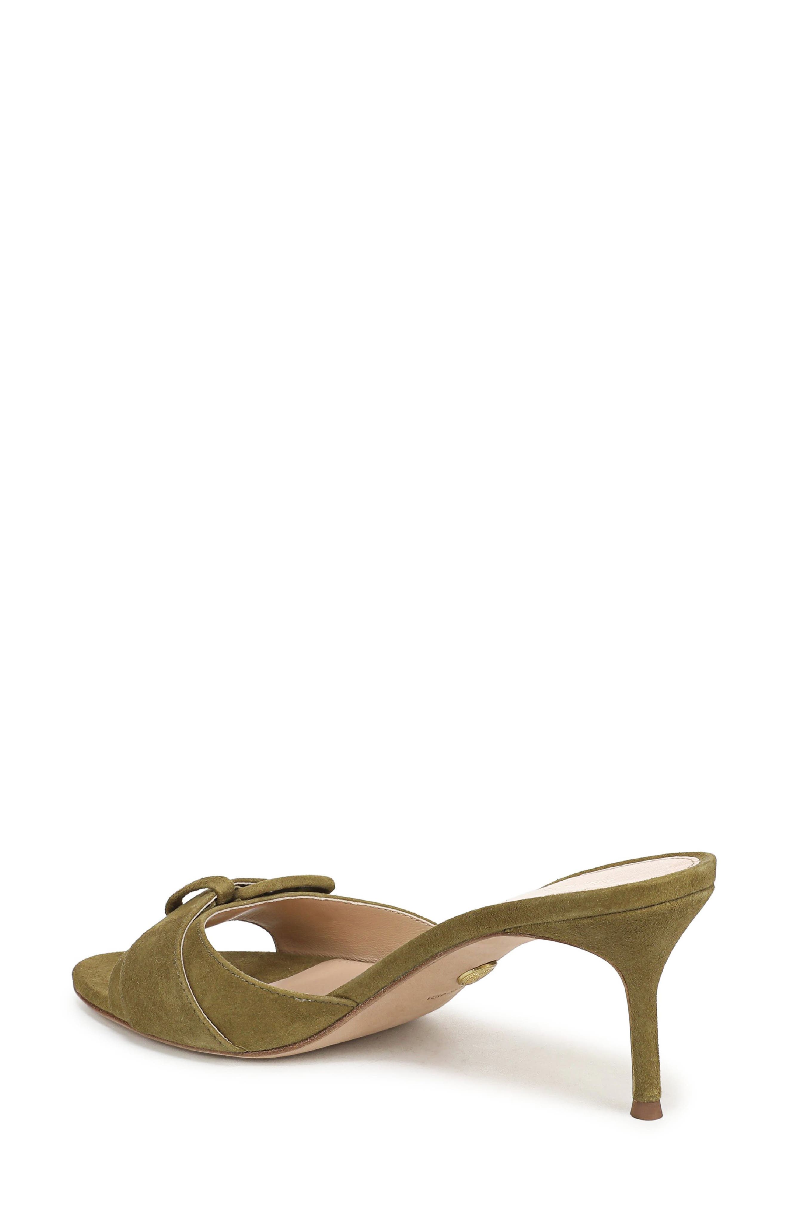 Tia Buckle Slide Sandal, Alternate, color, FENNEL GREEN SUEDE