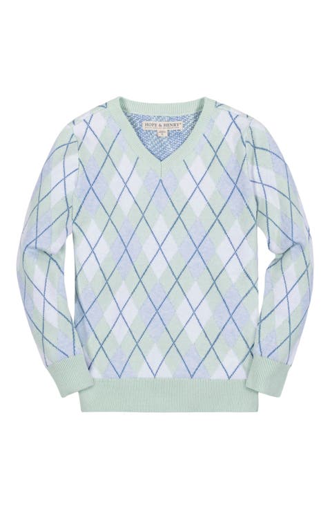 Boys' Organic Fine Gauge V-Neck Sweater, Kids