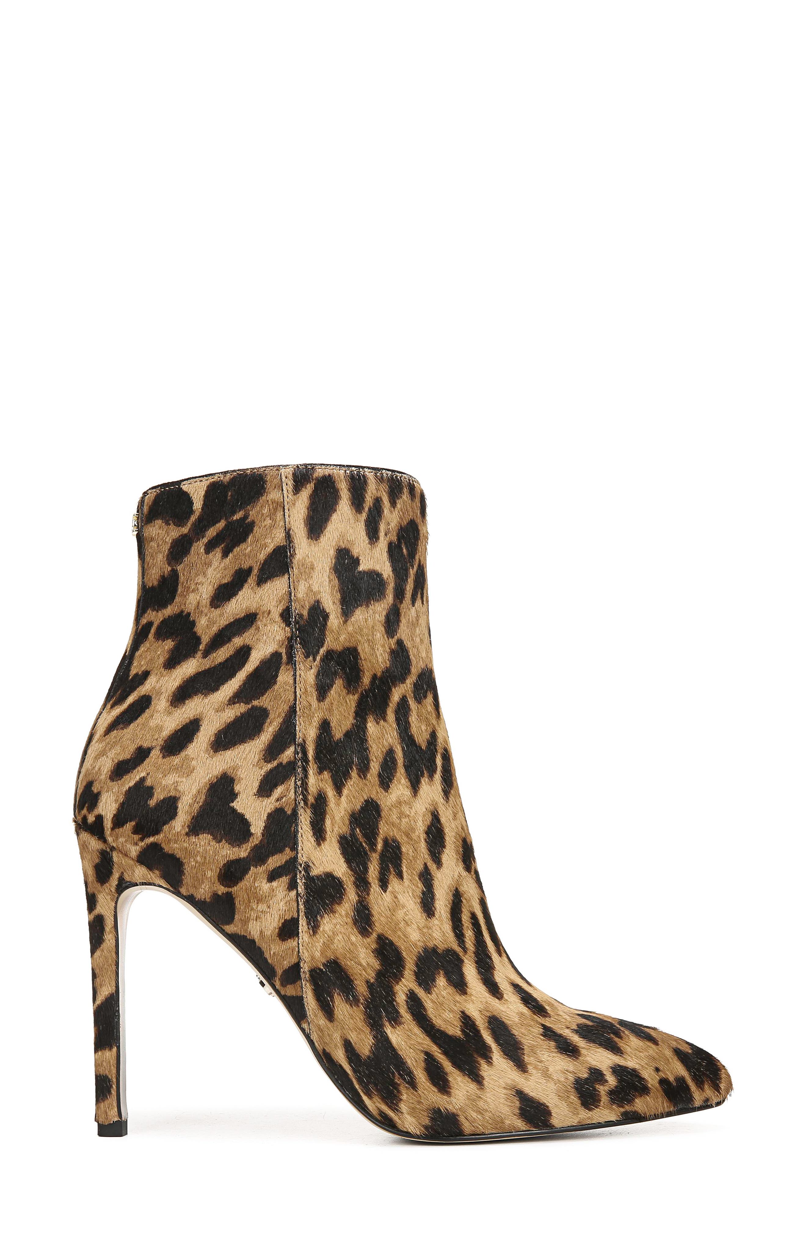 Wren Almond Toe Genuine Calf Hair Bootie, Alternate, color, BROWN LEOPARD CALF HAIR