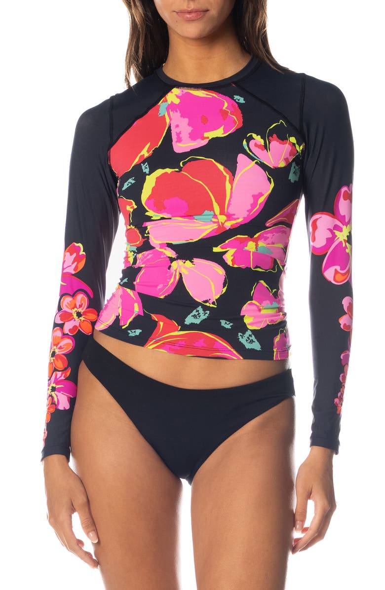 Maaji Flory Diver UPF 50+ Rashguard Top, Main, color,