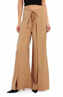 Tie Front Wrap Wide Leg Pants