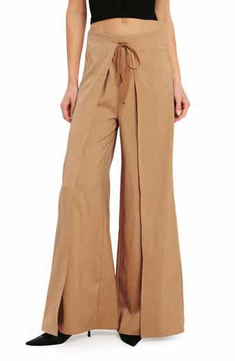 Tie Front Wrap Wide Leg Pants
