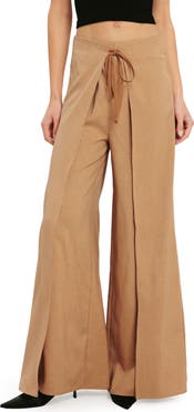 FLYING TOMATO Tie Front Wrap Wide Leg Pants