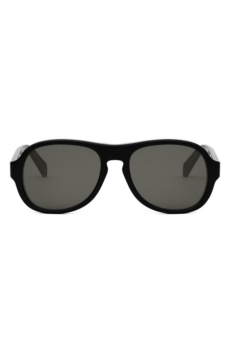 CELINE Bold 3 Dots 56mm Pilot Sunglasses, Main, color,