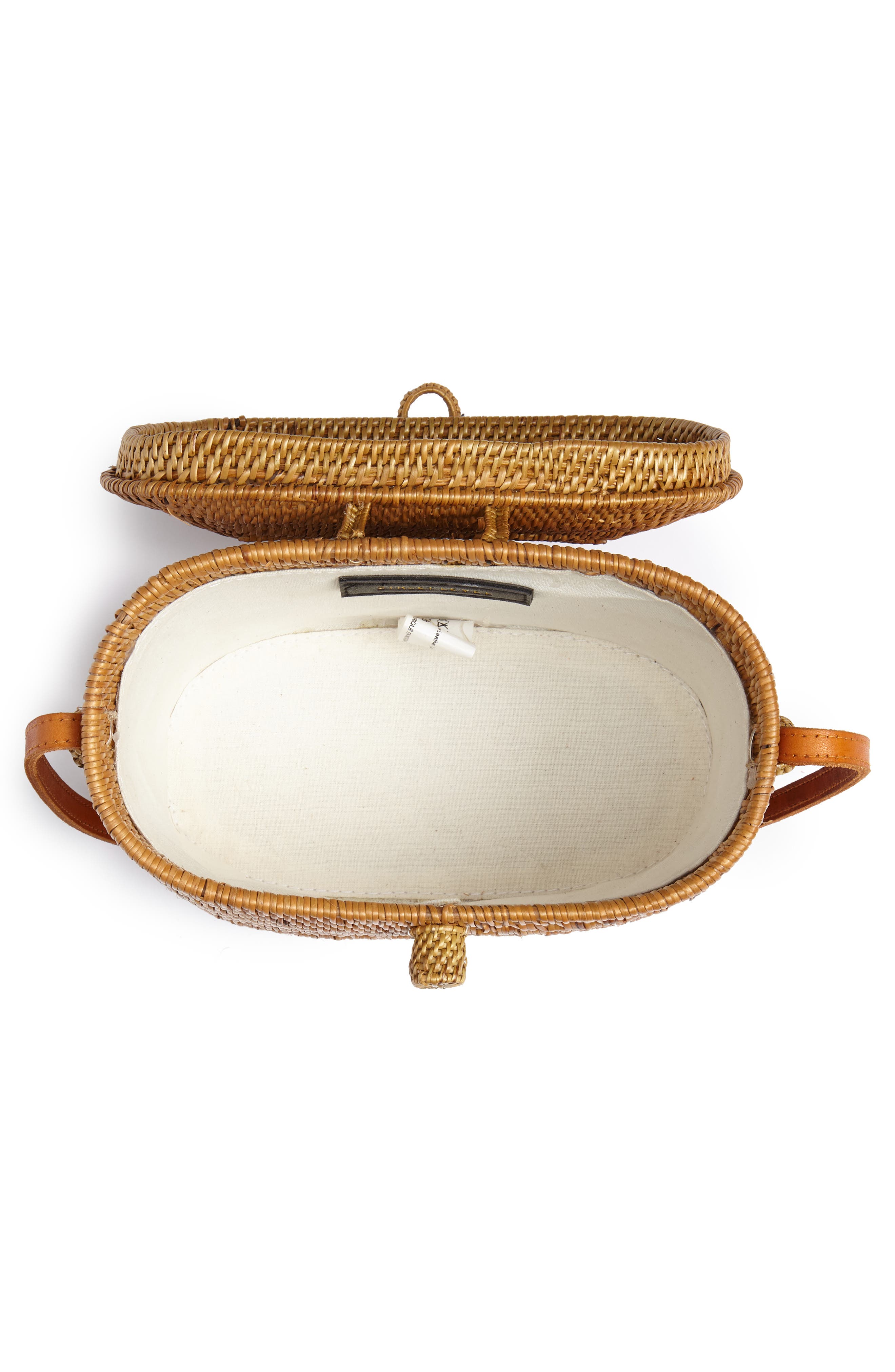 Street Level Woven Rattan Box Crossbody Bag, Alternate, color, 