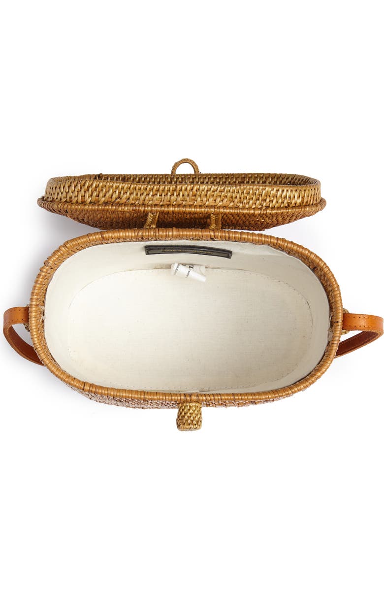 Street Level Woven Rattan Box Crossbody Bag, Alternate, color,