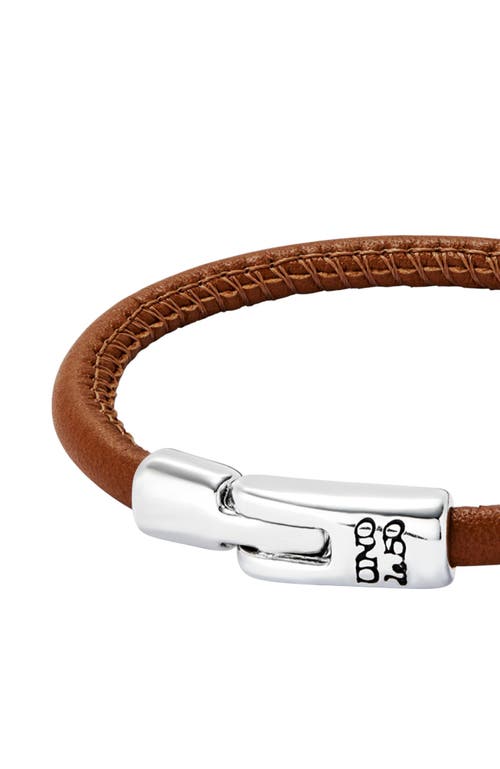 Unode50 Camel Color Leather Sterling Silver-plated Bracelet In Brown