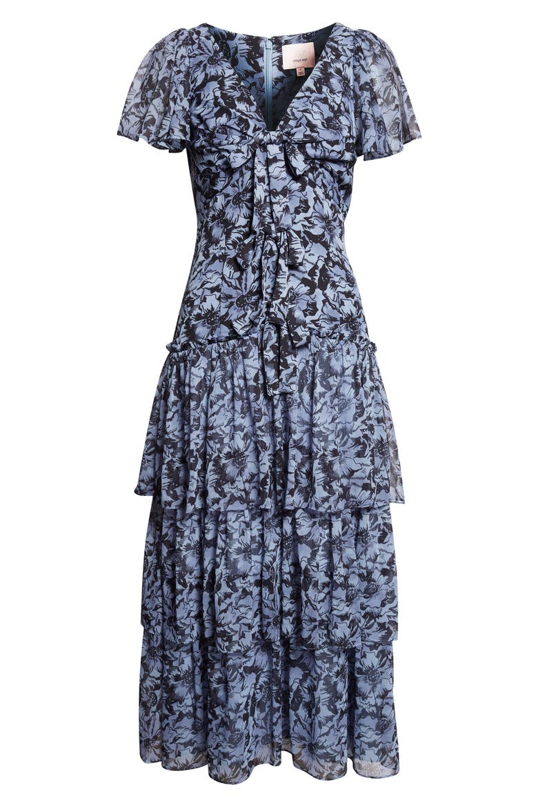 Graphic Cosmos Grizzo Maxi Dress, Alternate, color, IRIS CLOUD/ BLACK