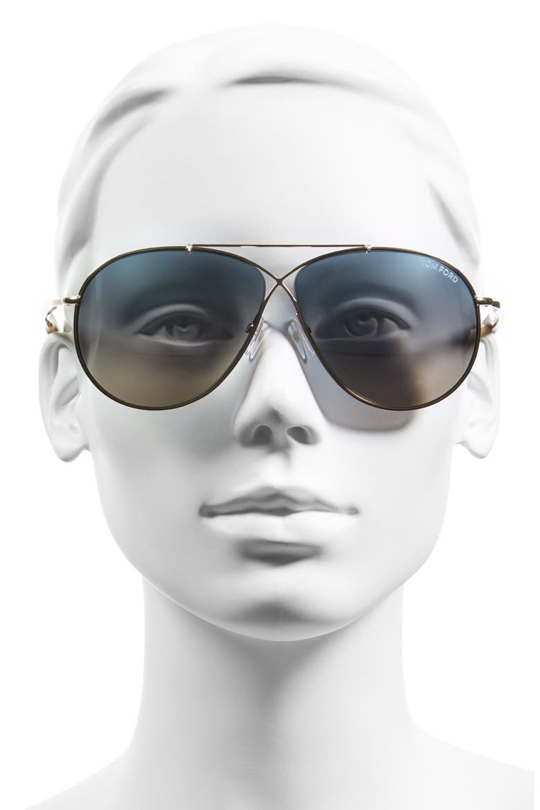 'Eva' 61mm Aviator Sunglasses, Alternate, color, ROSE GOLD/ BLUE SKY MIRROR
