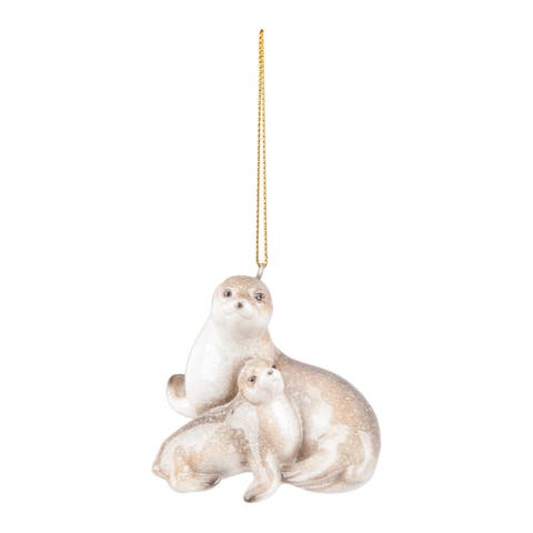 Cozumel Reef Mom & Baby Seal Ornament