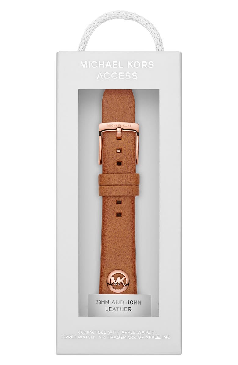 Michael Kors Leather 18mm Apple Watch<sup>®</sup> Watchband, Alternate, color, 