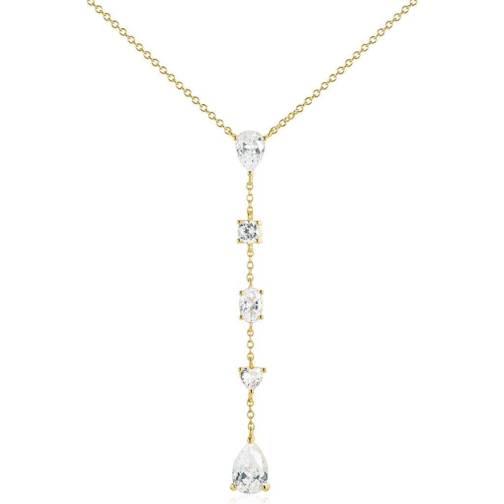 Untamed Petals Lunar Crystal Drop Pendant In Gold