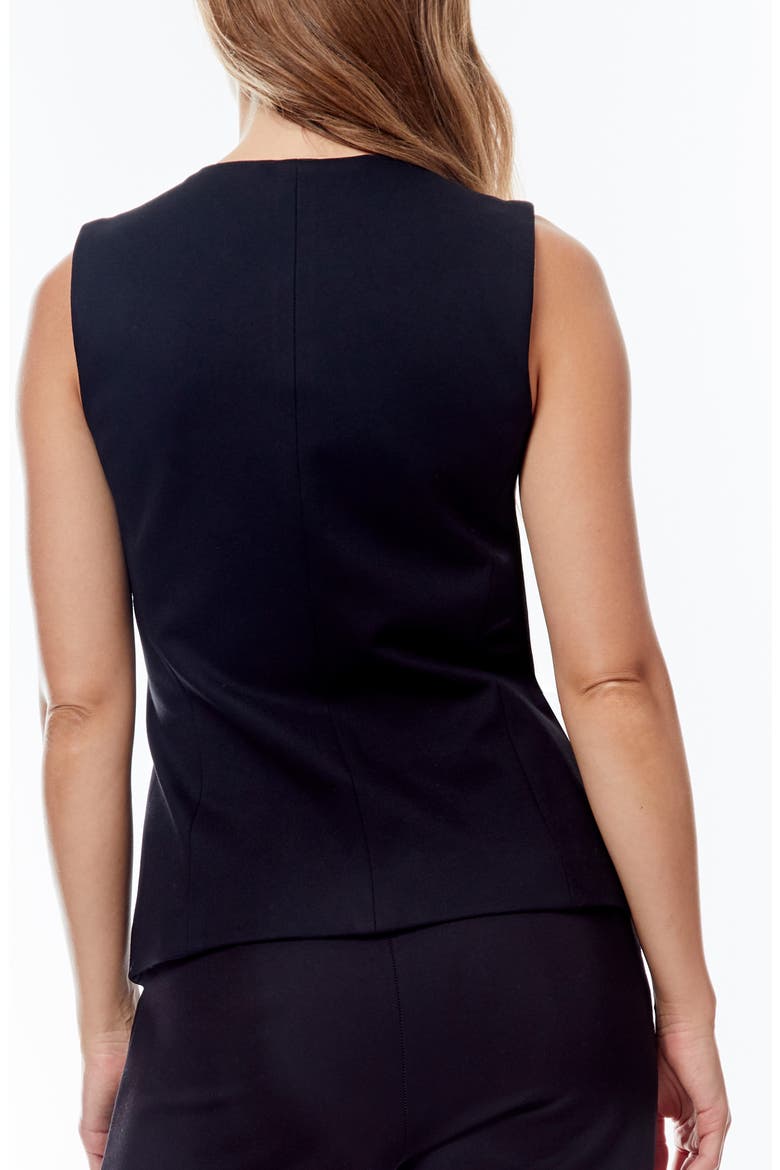 Button Front Vest, Alternate, color, BLACK