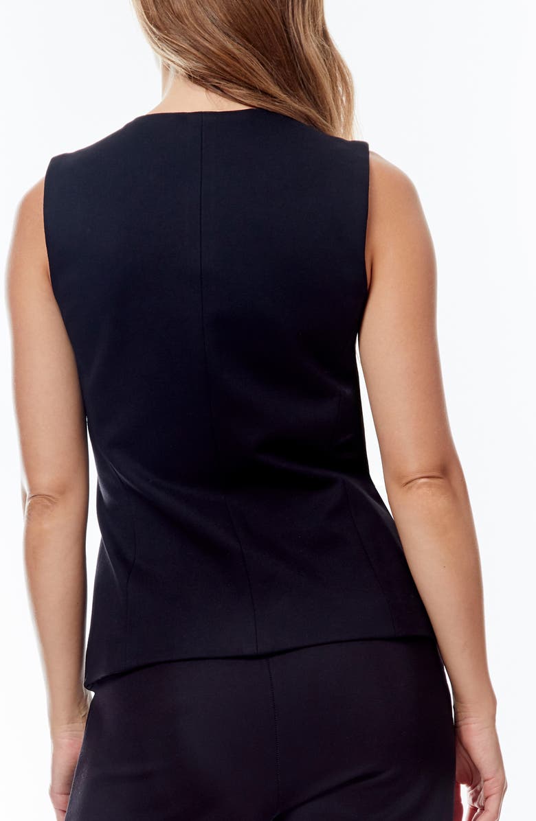 BY DESIGN Button Front Vest, Alternate, color, Black